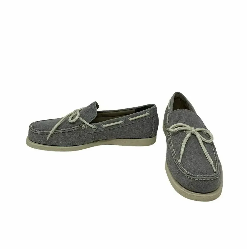 Eastland Men's Yarmouth 1-Eye Canvas Gray Boat Shoes 8D